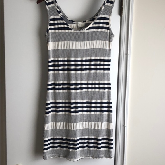 Navy and white striped sleeveless dress - Picture 2 of 4